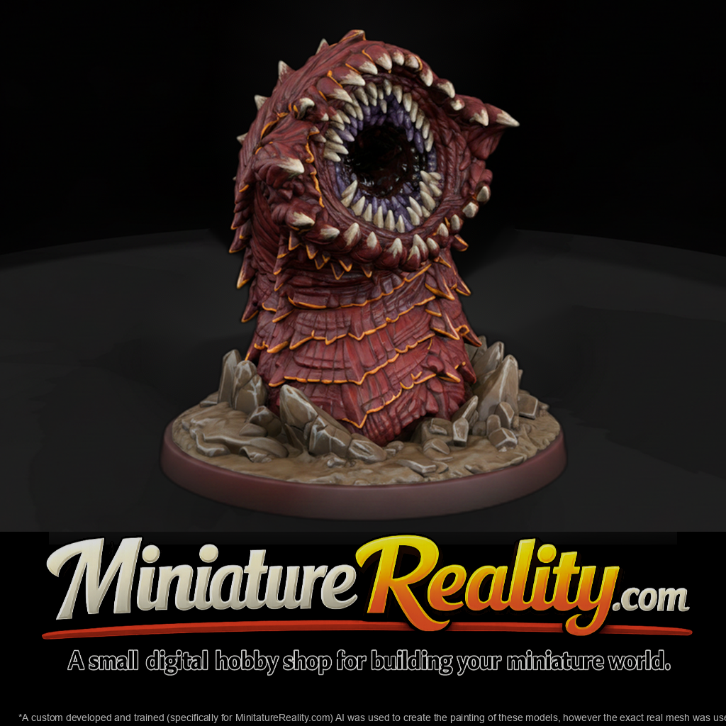 Ridged Dune Worm Bursting From Rock