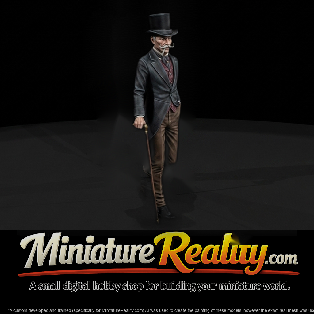 Victorian Gentleman in Top Hat with Cane
