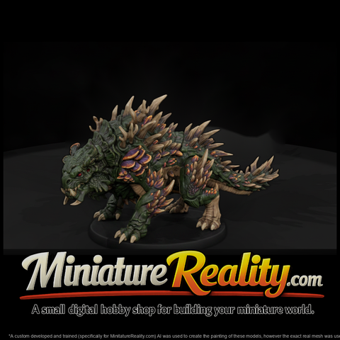 Fungal Spine Crawler Beast miniature, three-quarter view