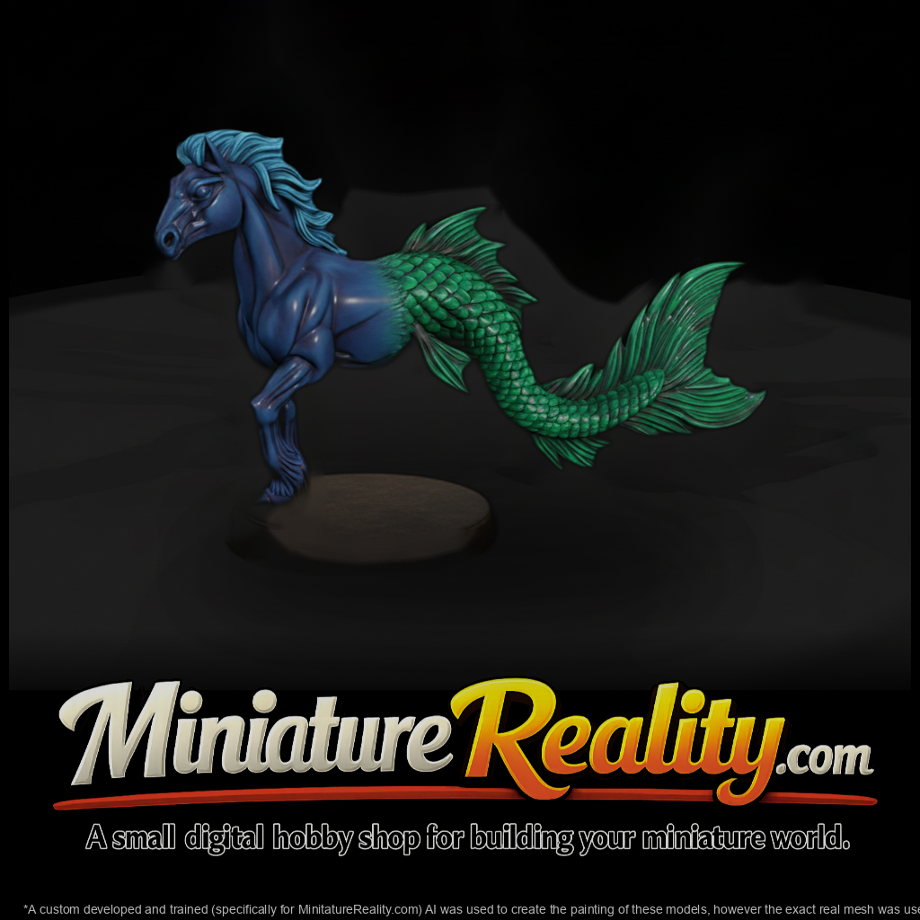 Stylized Fantasy Hippocampus 3D Miniature Eublqatq