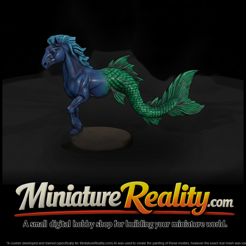Stylized Fantasy Hippocampus 3D Miniature Eublqatq