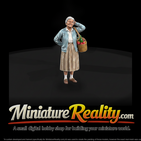 0152 Elderly Grandmother Vegetable Basket