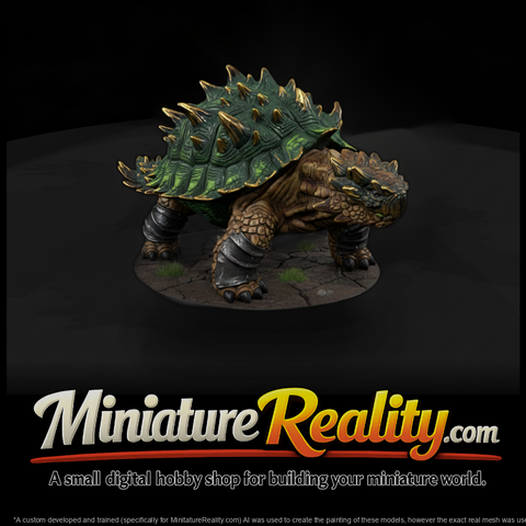 Stylized Fantasy Spiked Armored Giant Turtle Minia