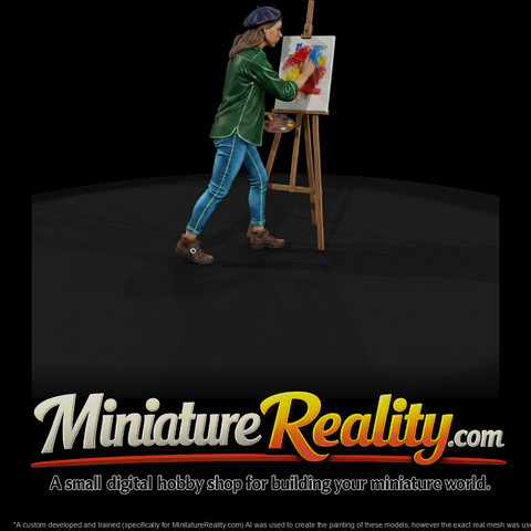 ARTISTS PAINTING Painter 6 miniature, three-quarter view
