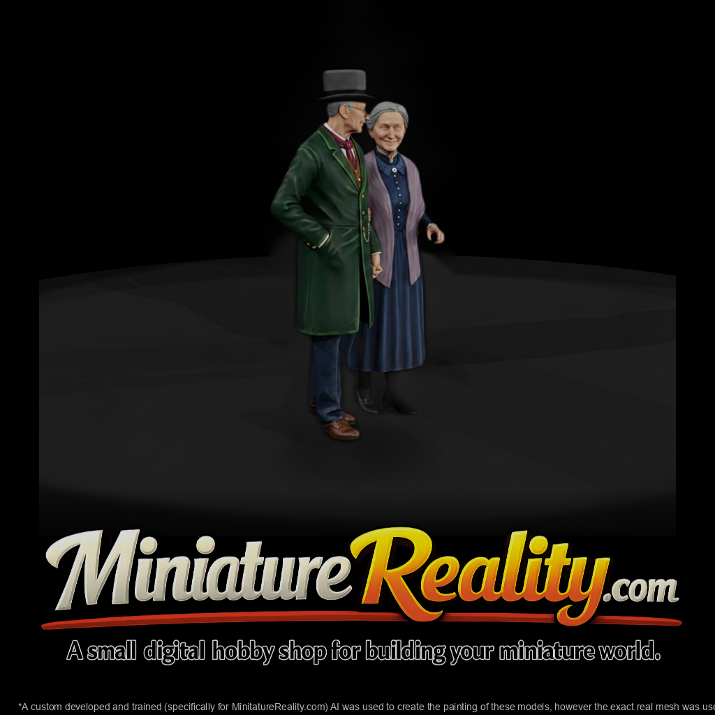 Victorian Elderly Couple Walking
