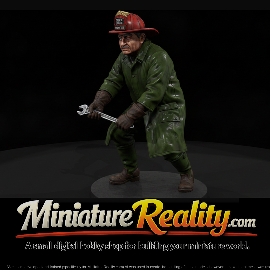 1950s Firefighter Making a Hydrant Hookup