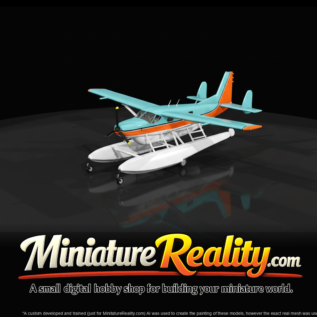 Cessna Caravan on Floats miniature, three-quarter view