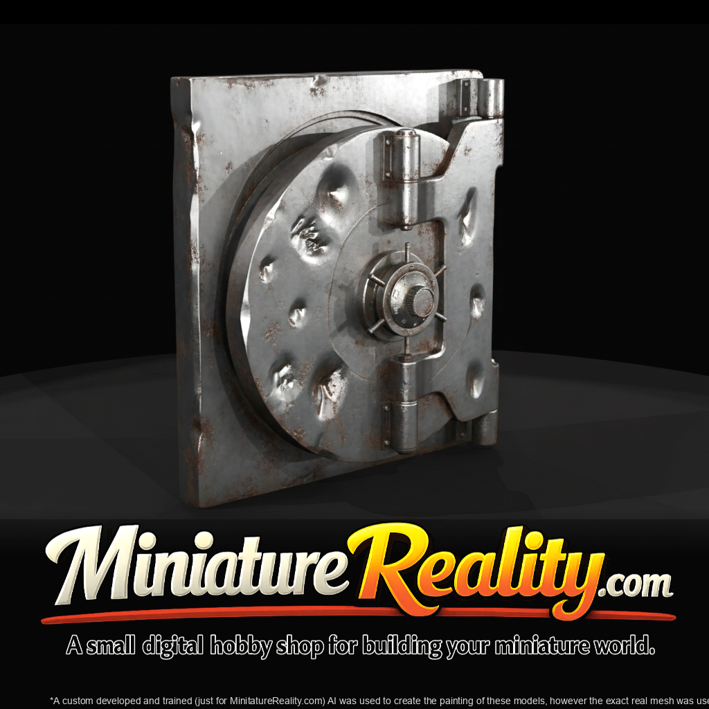 Bank Vault Door miniature, three-quarter view