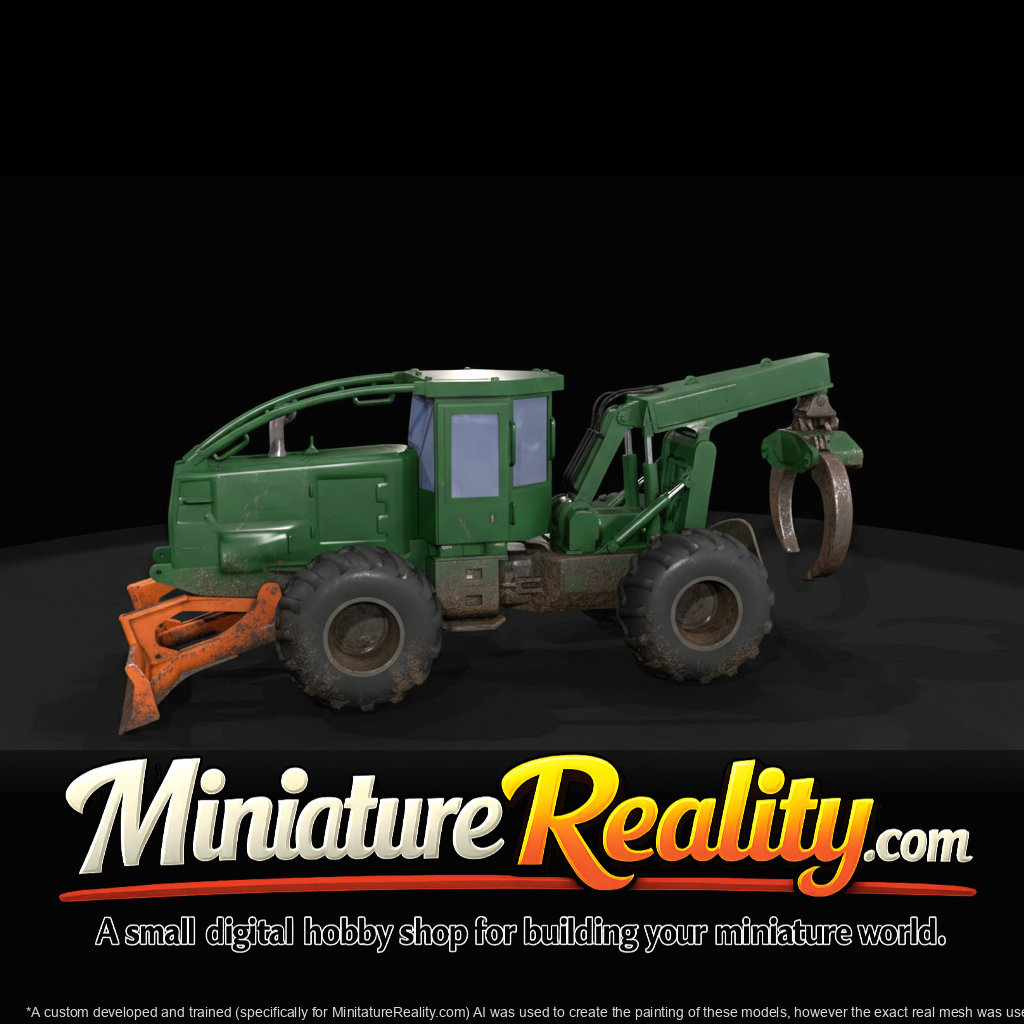 Articulated Grapple Skidder - Forestry miniature, three-quarter view