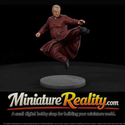 Leaping Priest in Cassock