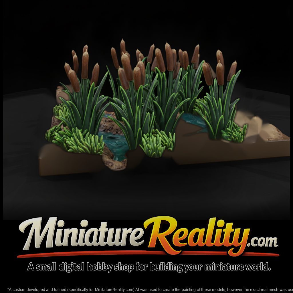 Stylized Cattail Marsh Terrain 3D Model Affi0R2Q