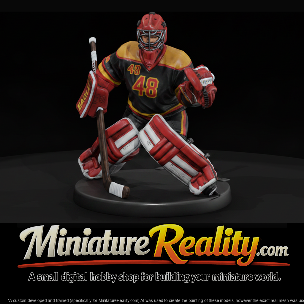 Ice Hockey Goaltender in Crouch