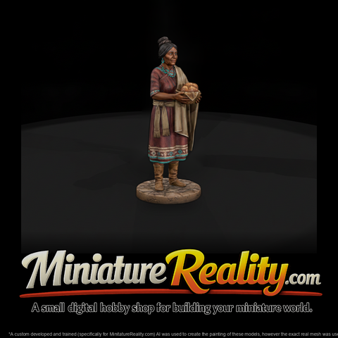 Pueblo Woman with Basket of Bread