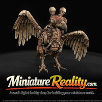 Nightmare Clockwork Vulture — Mechanical Creature Miniature, three-quarter view — thumbnail 3