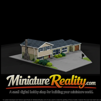 Split level suburban house miniature, three-quarter view — thumbnail 4