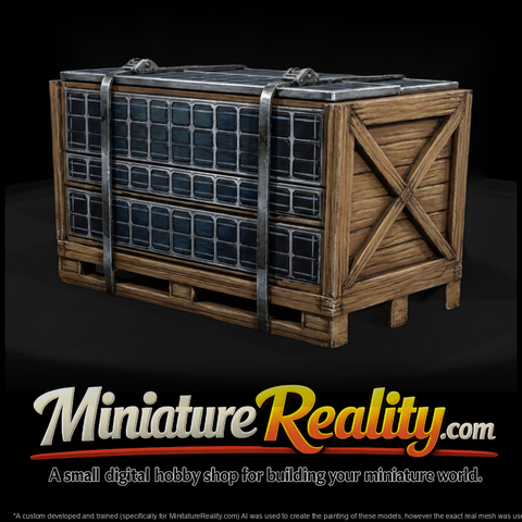 Industrial Solar Panel Shipping Crate on Pallet