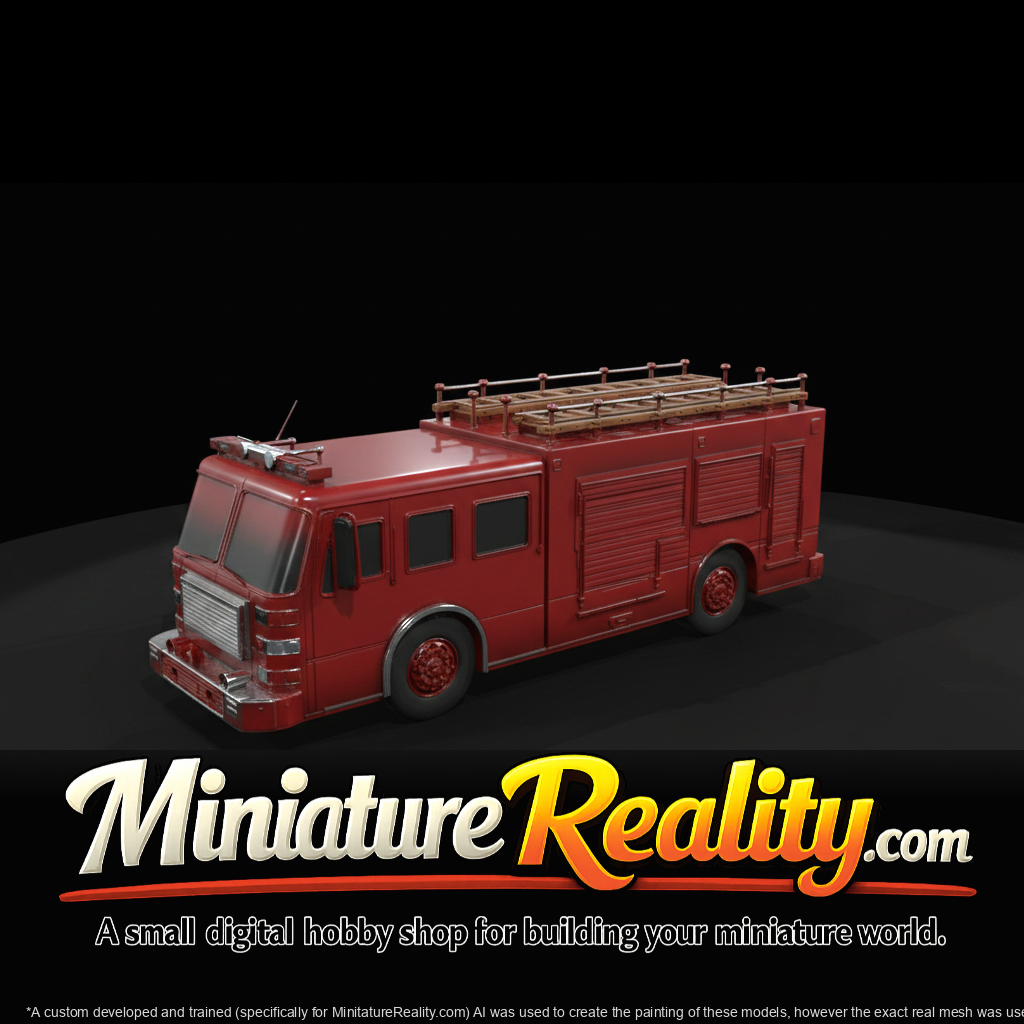 American LaFrance Eagle Aerial Ladder Fire Truck miniature, three-quarter view