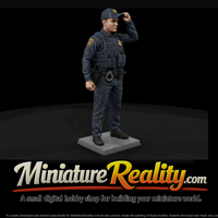 Modern City Patrol Officer Adjusting Cap — thumbnail 1
