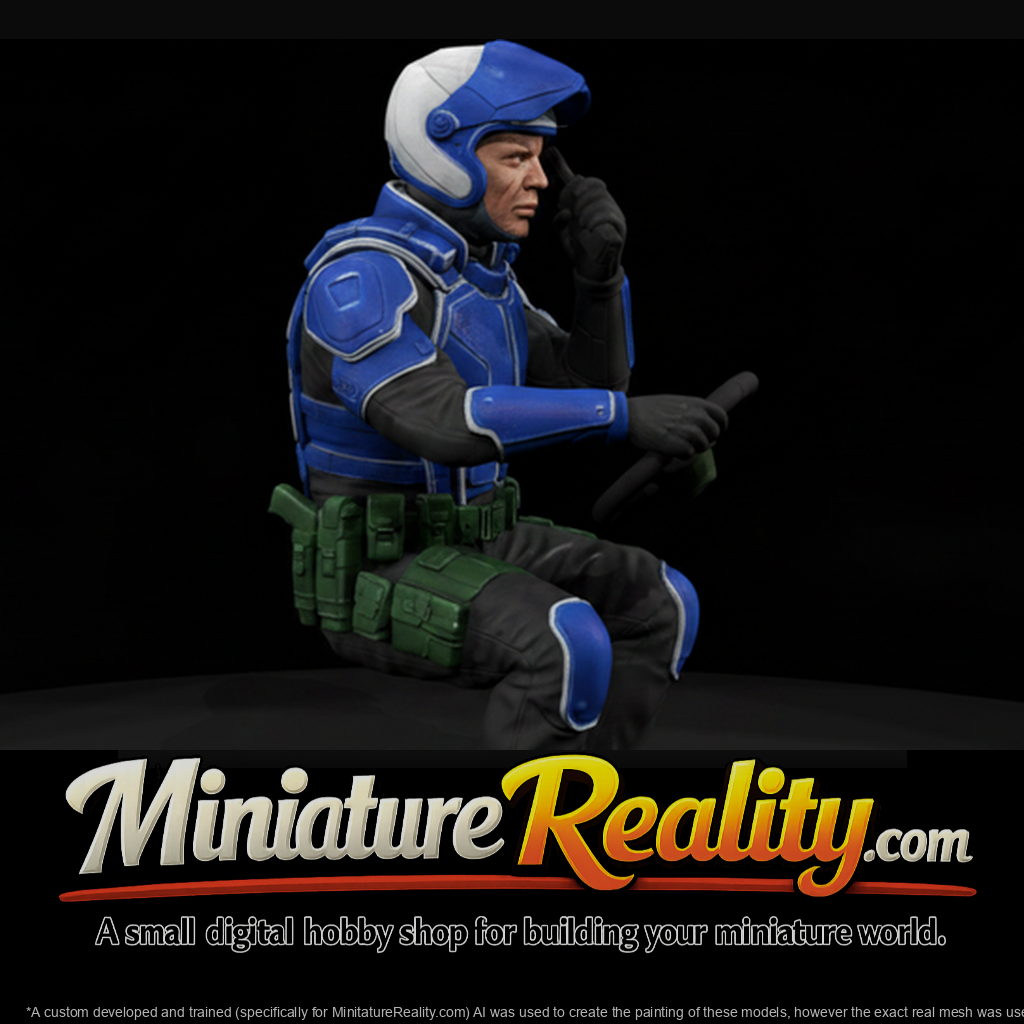 Near-Future Patrol Officer at the Wheel