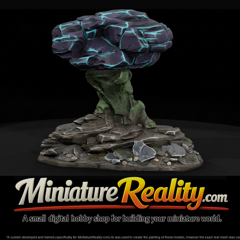 Glowing Crystal Rock Outcrop