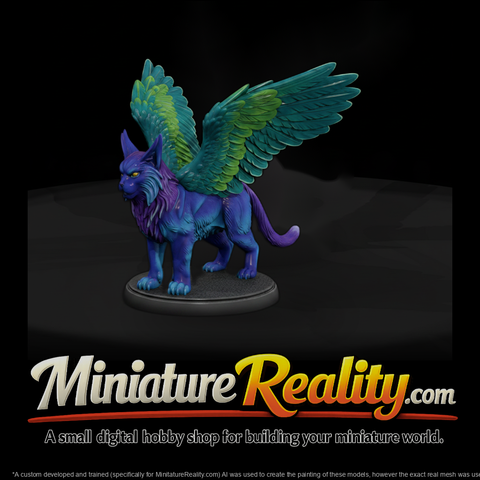Stylized detailed winged lynx model nvaQcFrk, three-quarter view