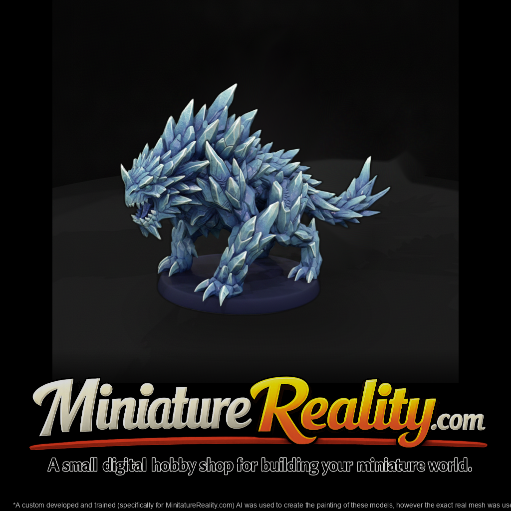 Frost Shard Elemental Beast miniature, three-quarter view