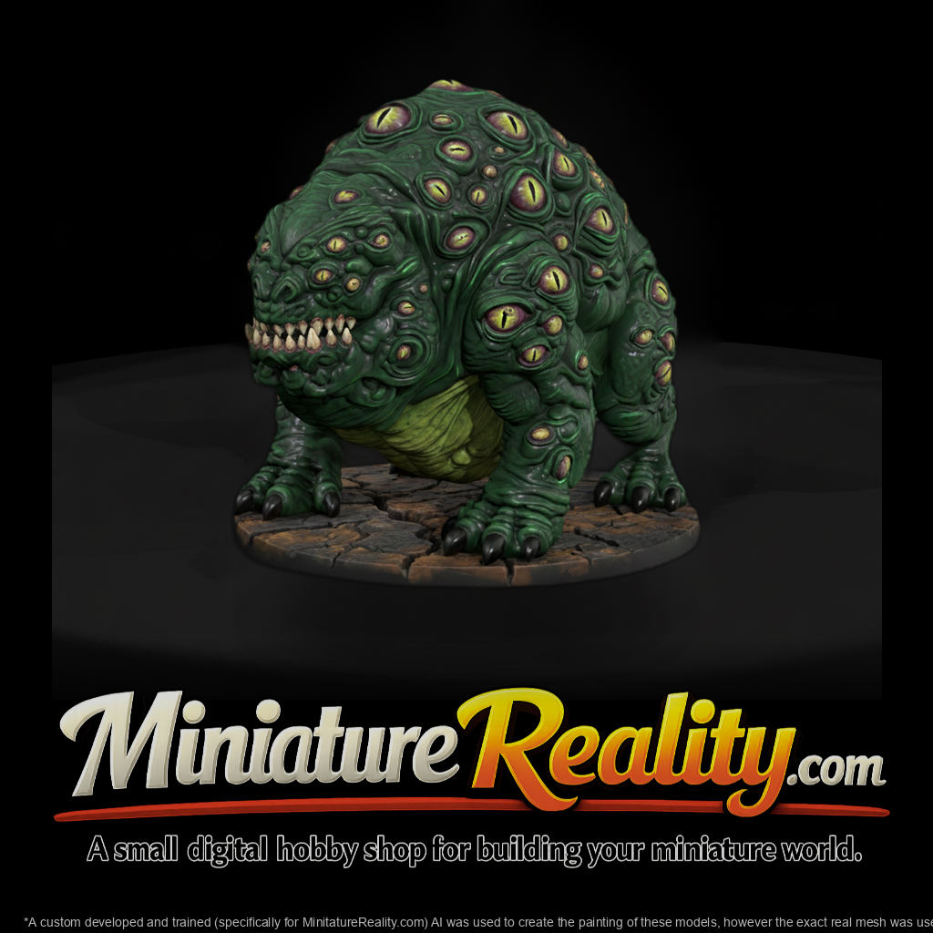Stylized Horror Many Eyed Toad Monster Dxcotdjp