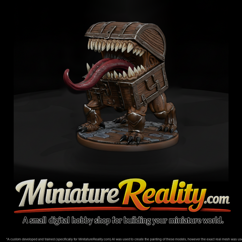 Stylized Fantasy Mimic Chest 3D Miniature Vfhdxjln