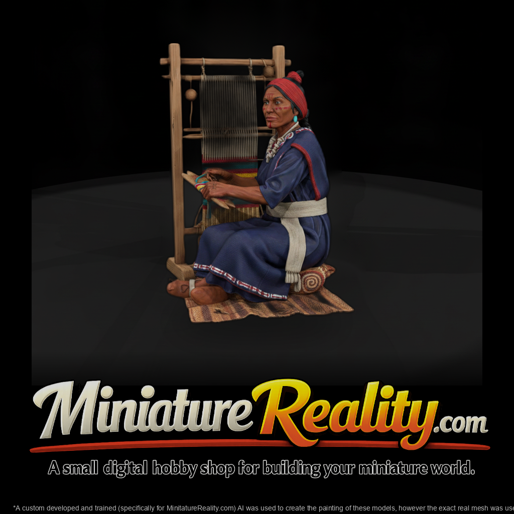 Zuni Weaver at Upright Loom
