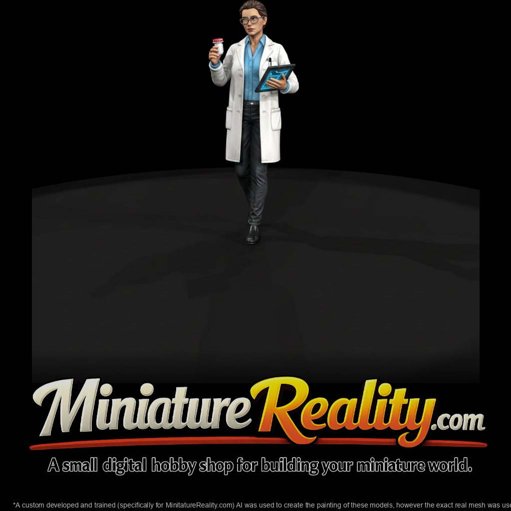 0038 modern pro pharmacist white coat f miniature, three-quarter view
