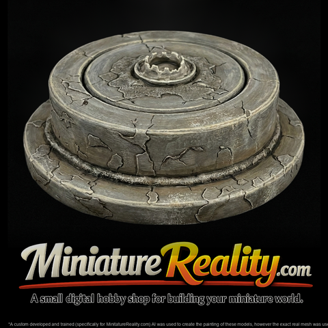 Weathered Round Stone Pedestal — Small Display Plinth