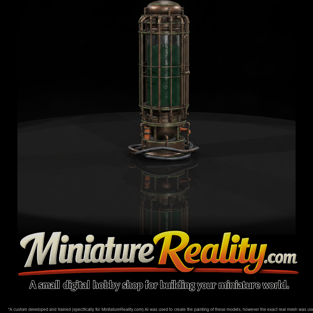 Industrial Green Liquid Column miniature, three-quarter view