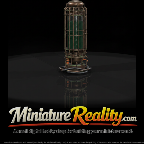 Industrial Green Liquid Column miniature, three-quarter view
