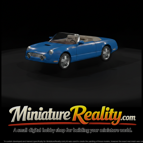Low Poly Untextured Classic Convertible Sports Car