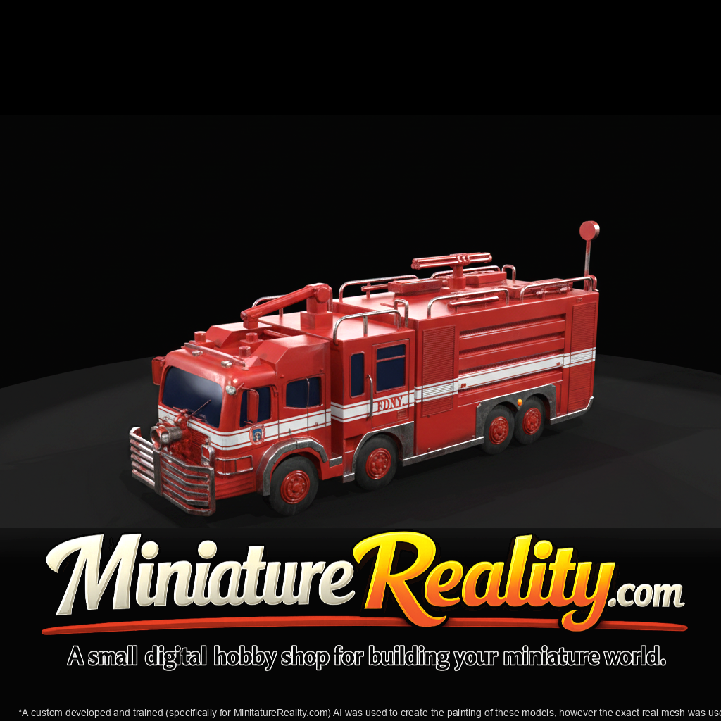 Airport Fire Truck miniature, three-quarter view