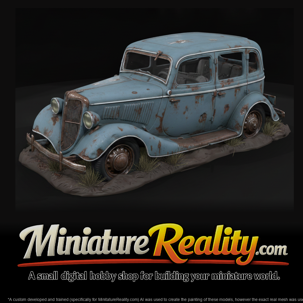 Weathered 1930s Four-Door Sedan