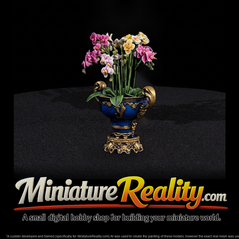 Baroque Urn Planter with Moth Orchids — Centerpiece