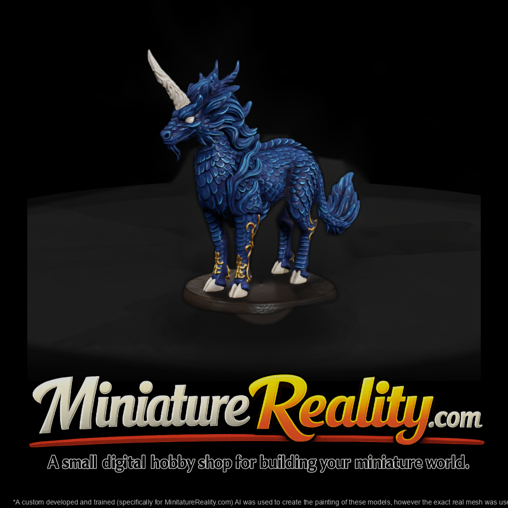 Detailed Fantasy Kirin Miniature 3D Model Vecikgfz