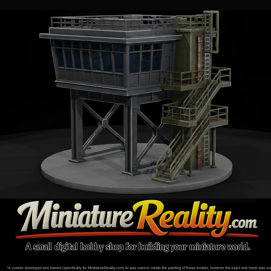 Elevated Bridge Control Tower with Stairs