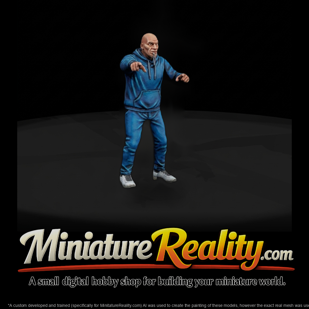 Man in Blue Hoodie and Track Pants