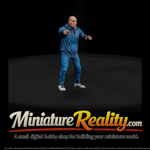 Man in Blue Hoodie and Track Pants