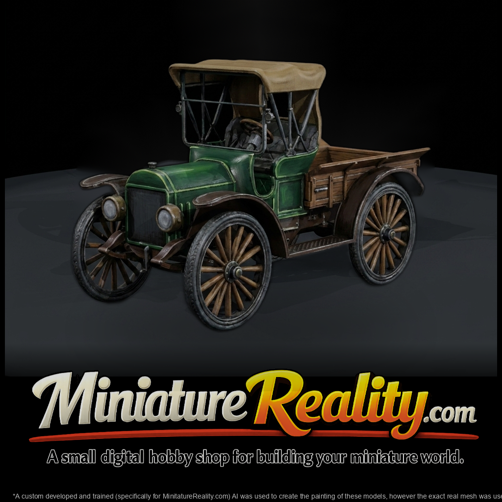 Antique Open-Cab Pickup Truck (Early 1900s)