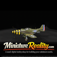 P-51 Mustang (WWII Fighter) miniature, three-quarter view — thumbnail 2