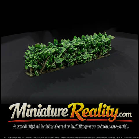 Stylized Low-Poly Rectangular Garden Hedge
