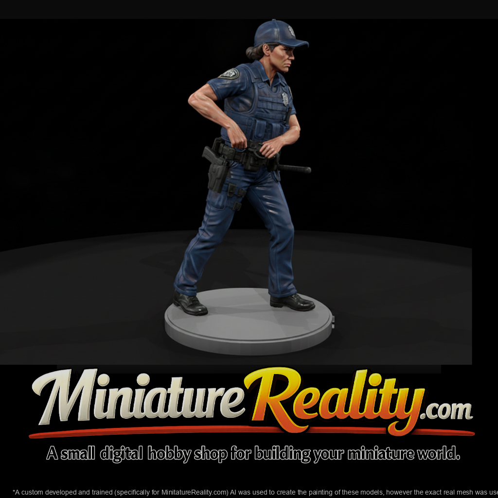 Police Officer Advancing with Carbine