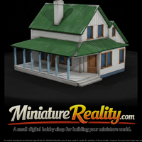 White Lakeside House miniature, three-quarter view — thumbnail 1