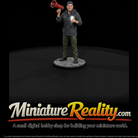 Film Director with Megaphone miniature, three-quarter view