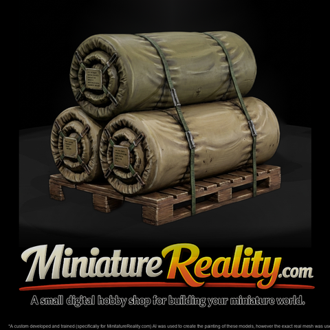 Rolled Cargo on Pallet with Ratchet Straps
