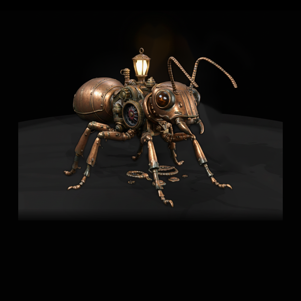 Nightmare Clockwork Ant miniature, three-quarter view