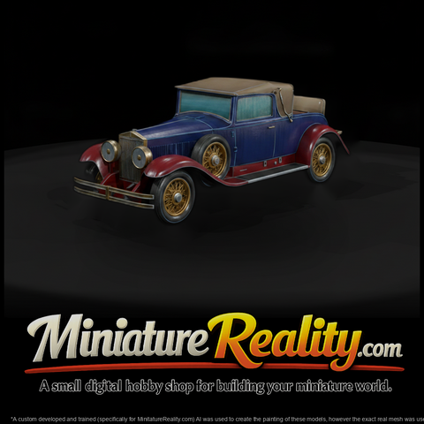 Matte Low Poly 1920S Vintage Luxury Convertible Ca
